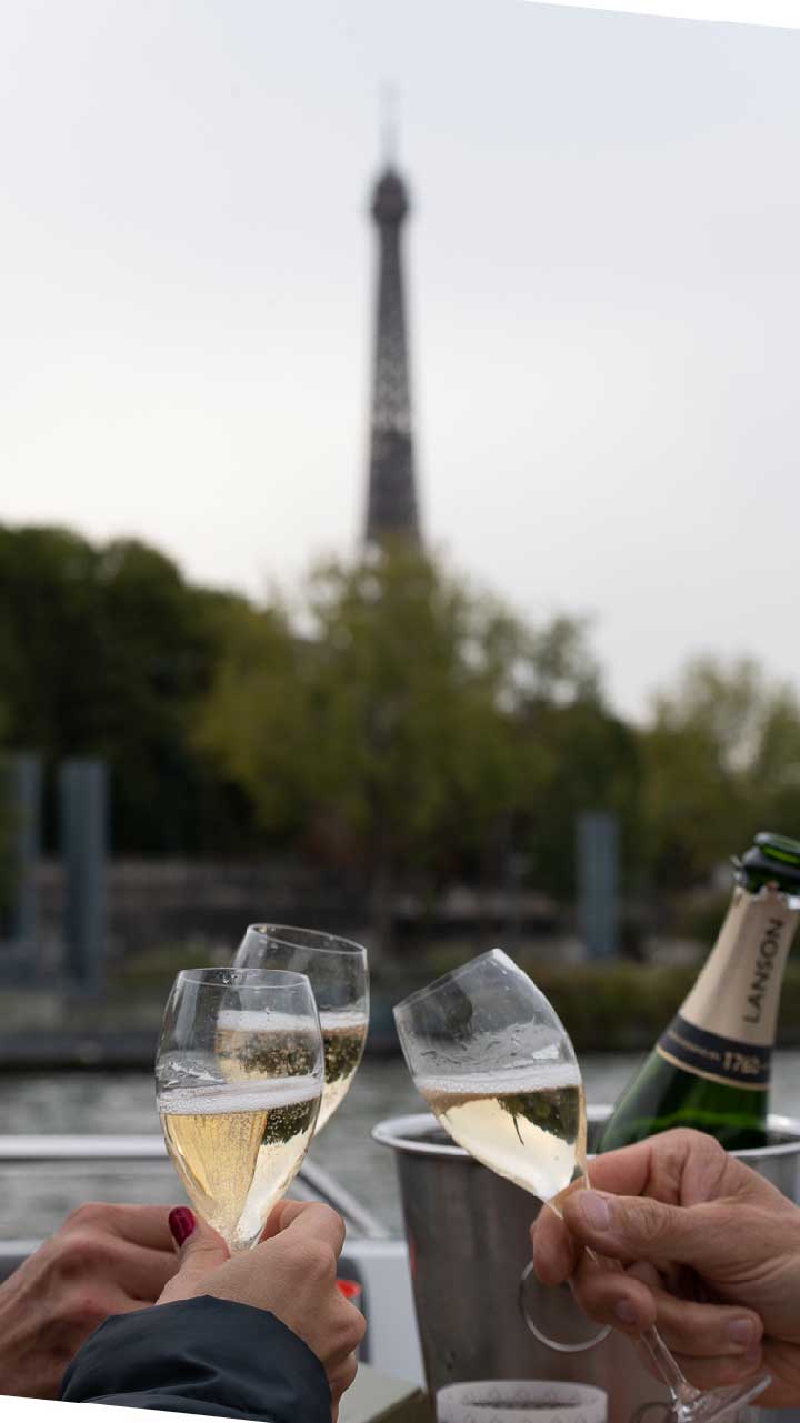 crociera aperitivo sulla Senna a Parigi davanti alla Torre Eiffel